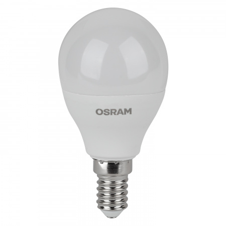 Лампа светодиодная LED 7 Вт E14 3000К 560Лм шарик 220 В (замена 60Вт) OSRAM упак 5 шт LEDVANCE 4058075578104