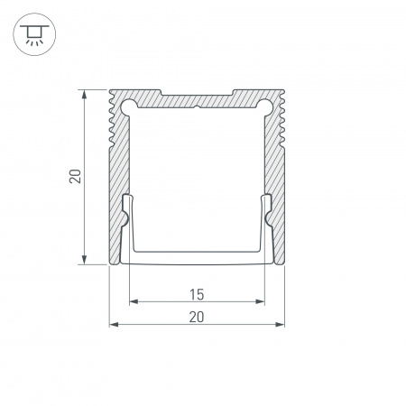 Профиль SL-SLIM20-H20-2000 BLACK (Arlight, Алюминий) 047632