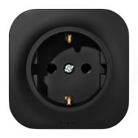 Розетка с заземлением - Legrand Quteo - без шторок IP20 16А 250В винтовые зажимы накладной монтаж - чёрный матовый 782472
