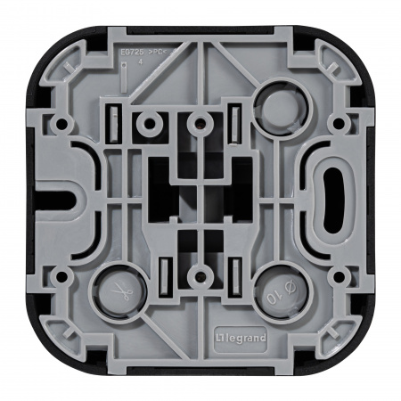 782471 Выключатель одноклавишный - Legrand Quteo - IP20 10А 250В винтовые зажимы накладной монтаж - чёрный матовый 