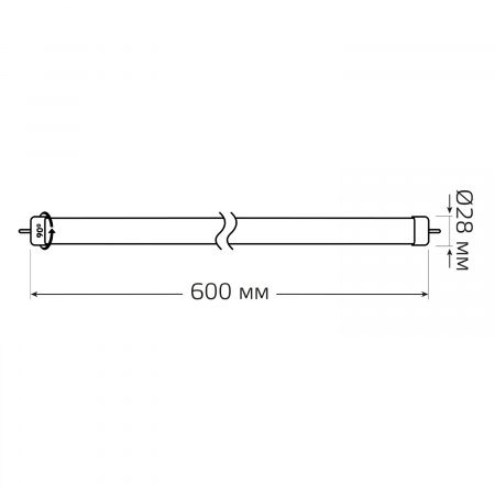 Лампа светодиодная LED 10 Вт 780 лм 4000К AC180-240В G13 трубка Т8 нейтральный стеклянная Elementary GAUSS 93020-R