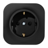 Розетка с заземлением - Legrand Quteo - со шторками IP20 16А 250В винтовые зажимы накладной монтаж - чёрный матовый 782476