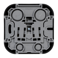 Розетка с заземлением - Legrand Quteo - со шторками IP20 16А 250В винтовые зажимы накладной монтаж - чёрный матовый 782476