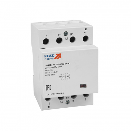 Контактор 230В AC 4НО 40А OptiDin MK-100-4040-230AC КЭАЗ 321187