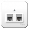 Розетка BLANCA наружная двойная компьютерная RJ45, кат.5e, с изолирующей пластиной, белый Systeme Electric BLNIA045451