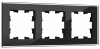 BRITE Рамка 3 поста РУ-3-2-БрЧ стекло черный IEK BR-M32-G-K02