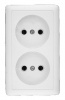 ХИТ Розетка двойная наружная белая без заземления и шторок 16А 250В Systeme Electric RA16-237-B