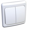 ЭТЮД Выключатель двухклавишный скрытый с подсветкой белый сх.5 Systeme Electric BC10-006B