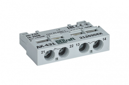 Контакт доп. фронтальный 1НО+1НЗ для ВА-431 Dekraft 21269DEK