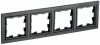 BRITE Рамка 4 поста РУ-4-БрЧ черный IEK BR-M42-K02
