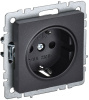 BRITE Розетка с заземлением без защитных шторок 16А РС11-1-0-БрЧ черный IEK BR-R11-16-K02