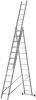 Лестница трехсекционная алюминиевая усиленная, 3 х 12 ступеней, H=343/594/841 см, вес 17.83 кг FIT РОС 65438