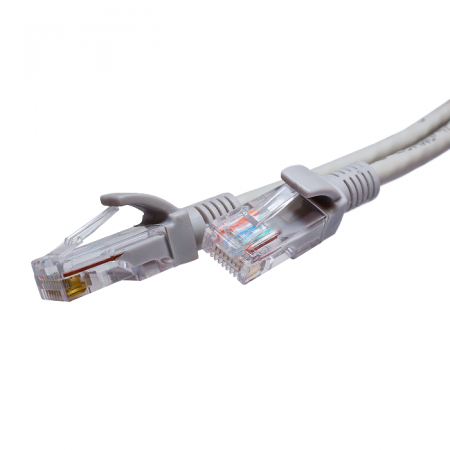 10-0141 Патч-кордUTP 5e 4х2 26AWG (7х0.16mm) Cu LSZH серый 0.5м SUPRLAN 