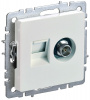 BRITE Розетка двойная TV+RJ45 кат.5E РТВ/РК12-БрЖ жемчуг IEK BR-AK20-1-K36