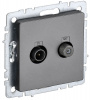 BRITE Розетка двойная TV+SAT РТВ/РСп12-БрС сталь IEK BR-AF20-O-K46