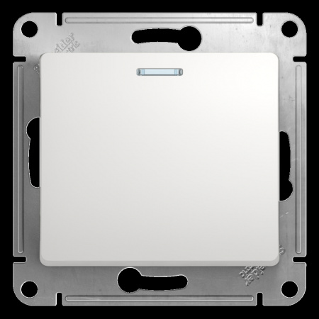 GSL000163 GLOSSA Переключатель одноклавишный с подсветкой в рамку белый схема 6а Systeme Electric 