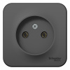 BLANCA Розетка наружная без заземления без шторок с изолирующей пластиной, 16А, 250В, антрацит Systeme Electric BLNRA000116