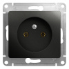 GLOSSA Розетка без заземления антрацит в рамку Systeme Electric GSL000741
