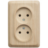 ЭТЮД Розетка угловая двойная открытой установки без заземления без шт. 16А 250B,сосна Systeme Electric PA16-105D