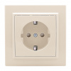 Розетка одноместная СП с заземлением 16А бежевый с защитными шторками Минск EKF ERR16-028-200