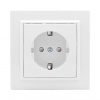 Розетка Минск одноместная СП с заземлением 16А белая защитные шторки EKF ERR16-028-100