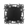 ETIKA Выключатель двухклавишный автоматические клеммы 10 AX 250 В антрацит Legrand 672602