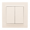 Выключатель двухклавишный СП 10А бежевый Минск EKF ERV10-023-20