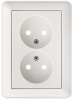 W59 Розетка двойная скрытая без заземления 16А белая Systeme Electric RS16-254-18