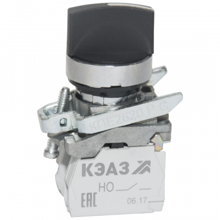 248266 Переключатель КПЕ2620РС-черный-2но+0нз-ручка-фикс-3поз-IP65- КЭАЗ 