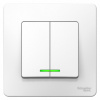BLANCA скрытой установки двухклавишный выключатель (cх.5) с подсветкой, 10A, 250B, белый Systeme Electric BLNVS010511