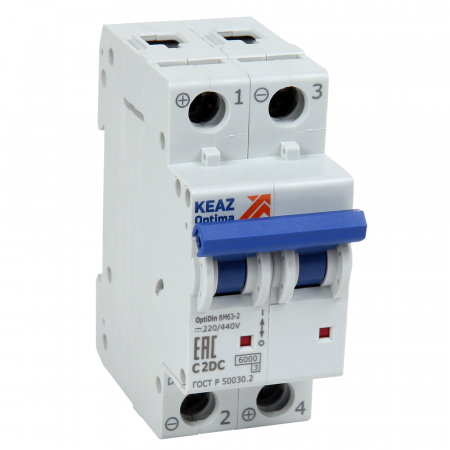 Выключатель автоматический двухполюсный 20А C 6кА DCBM63-2C20-DC-УХЛ3 КЭАЗ 261236