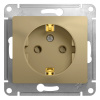GLOSSA Розетка с заземлением со шторками в рамку титан Systeme Electric GSL000445