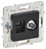 SKANDY Розетка двойная TV+RJ45 кат.5E SK-A14Bl черный IEK SK-AK20-1-K02