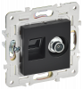 SKANDY Розетка двойная TV+RJ45 кат.6E SK-A15Bl черный IEK SK-AK20-2-K02