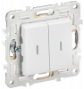 SKANDY Выключатель 2-клавишный проходной с индикацией 10А SK-V10W арктический белый IEK SK-V22-1-10-K01