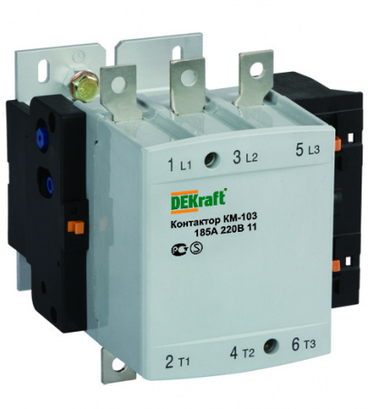 Контактор 185А 220В AC3 1НО 1НЗ КМ-103 Dekraft 22154DEK
