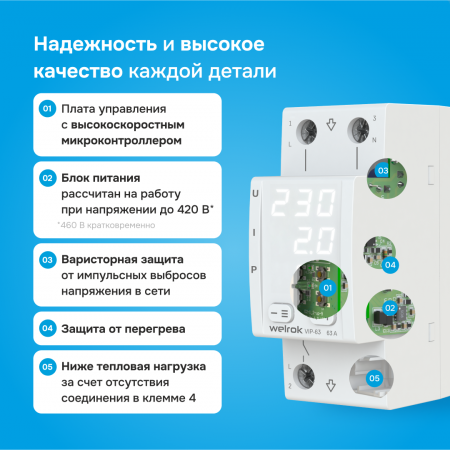 Многофункциональное реле Welrok VIP-63 Вэлрок 4660251140335