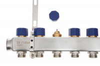 Коллекторная группа SSM-3R set 3 контура 1' x 3/4' с термостатическими клапанами и кронштейнами Ридан 088U0973R