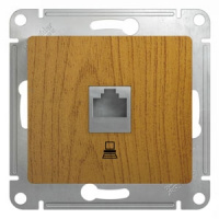 GLOSSA Розетка компьютерная RJ45 категория 5е в рамку дуб Systeme Electric GSL000581K