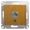 GLOSSA Розетка компьютерная RJ45 категория 5е в рамку дуб Systeme Electric GSL000581K
