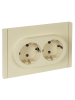 FORTE&PIANO Розетка 2-местная с заземлением без защитных шторок безвинтовое крепление 16А FP424 ваниль IEK FP-R21-16-1-K10