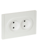 FORTE&PIANO Розетка 2-местная без заземления с защитными шторками безвинтовое крепление 10А FP225 белый IEK FP-R23-10-1-K01