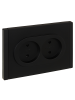FORTE&PIANO Розетка 2-местная без заземления с защитными шторками безвинтовое крепление 10А FP125 черный IEK FP-R23-10-1-K02