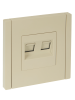 FORTE&PIANO Розетка двойная RJ11+RJ45 кат.5E FP435 ваниль IEK FP-KT20-O-1-K10