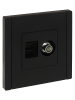 FORTE&PIANO Розетка двойная TV+RJ45 кат.5E FP136 черный IEK FP-AK20-1-K02