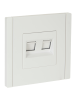 FORTE&PIANO Розетка компьютерная двойная RJ45 кат.5E FP233 белый IEK FP-K20-1-K01