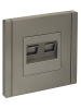 FORTE&PIANO Розетка компьютерная двойная RJ45 кат.5E FP533 сталь IEK FP-K20-1-K46