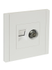 FORTE&PIANO Розетка двойная TV+RJ45 кат.6 FP237 белый IEK FP-AK20-2-K01