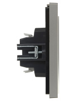 FORTE&PIANO Выключатель 1-клавишный проходной 10А FP503 сталь IEK FP-V12-0-10-1-K46