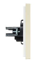 FORTE&PIANO Розетка 1-местная без заземления с защитными шторками винтовое крепление 10А FP417 ваниль IEK FP-R13-10-K10